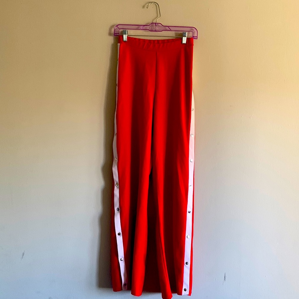 Red tare away pants